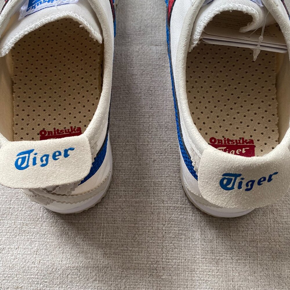 Onitsuka Tiger White Sneakers With Blue And Red Stripes - Picture 4 of 7